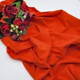 Стрейч кулир (качество пенье) / цвет оранжевый / отрез 50*90 см Кулир 50*90 оранж фото