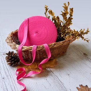 Кіперна стрічка кольорова ХБ/колір рожевий/ширина 1,5 см/бобіна 50 ярдів (45 м)/замовлення від 1 м Киперка 1,5 розовый фото